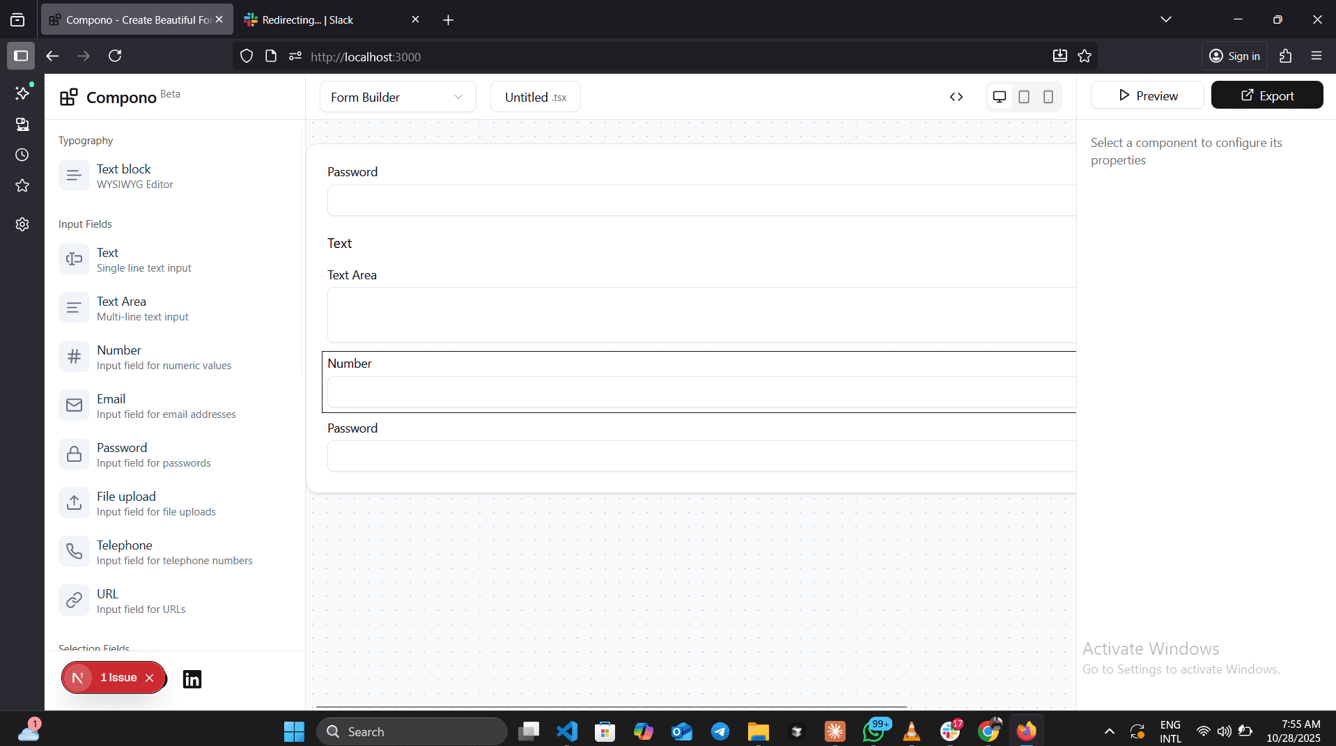 Compono UI Builder preview