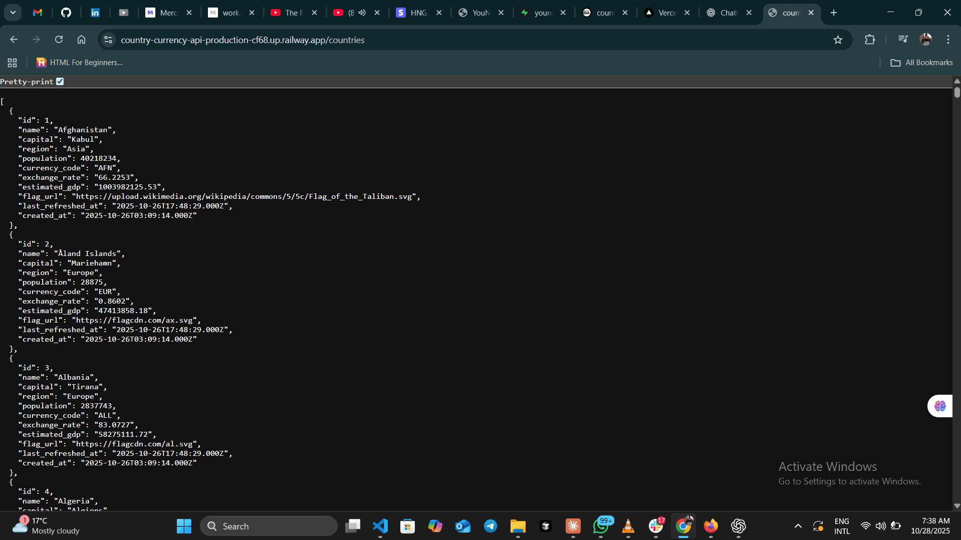 Country Currency & Exchange API preview
