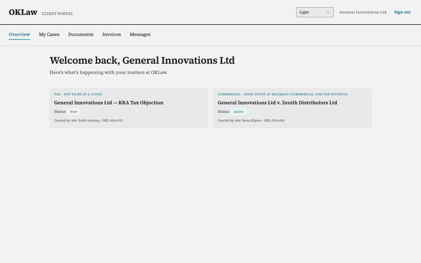 OKLaw Practice Management screenshot