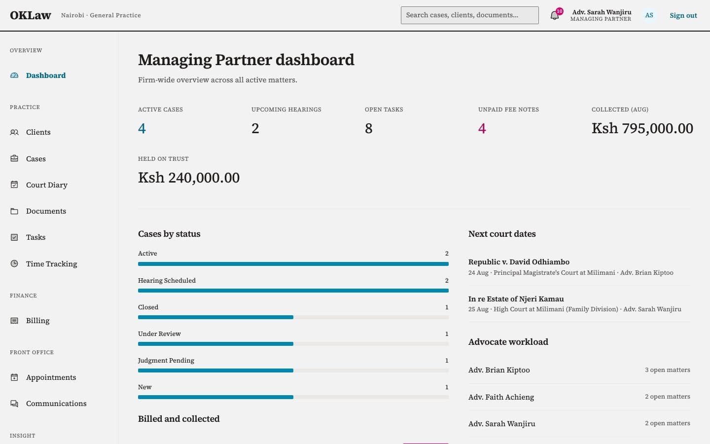 OKLaw Practice Management preview